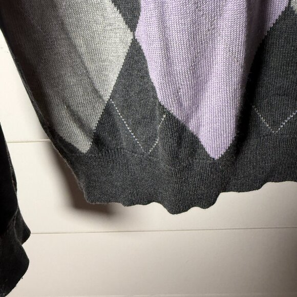 Express Long Sleeve V-Neck Sweater Silk/Cashmere Blend Gray Lavendar Argile Sz L - Picture 3 of 7